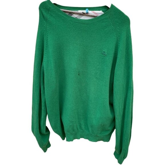 VINTAGE 100% Wool Burberry Sweater Green XXL - Picture 3 of 10